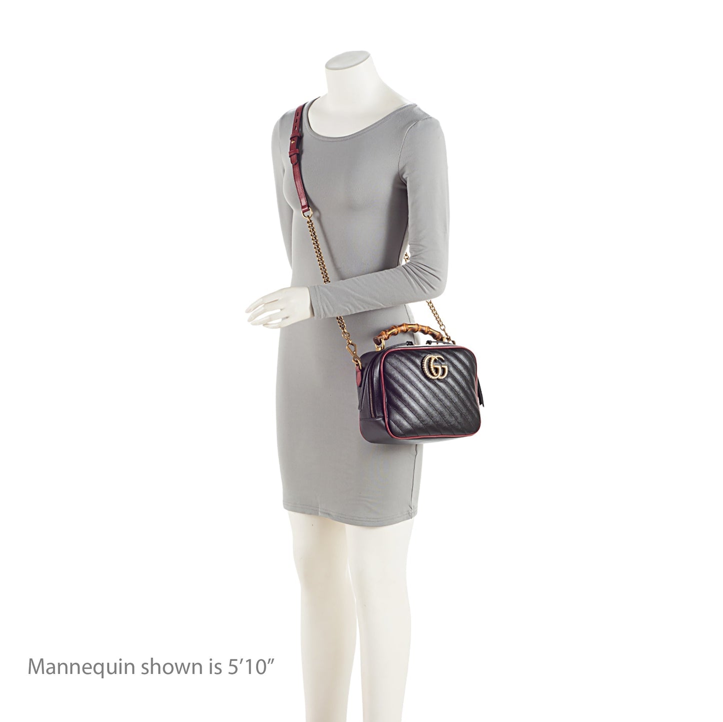 Gucci Matelasse Leather Torchon GG Marmont Bamboo Top Handle Bag (SHF-8zPXp4)