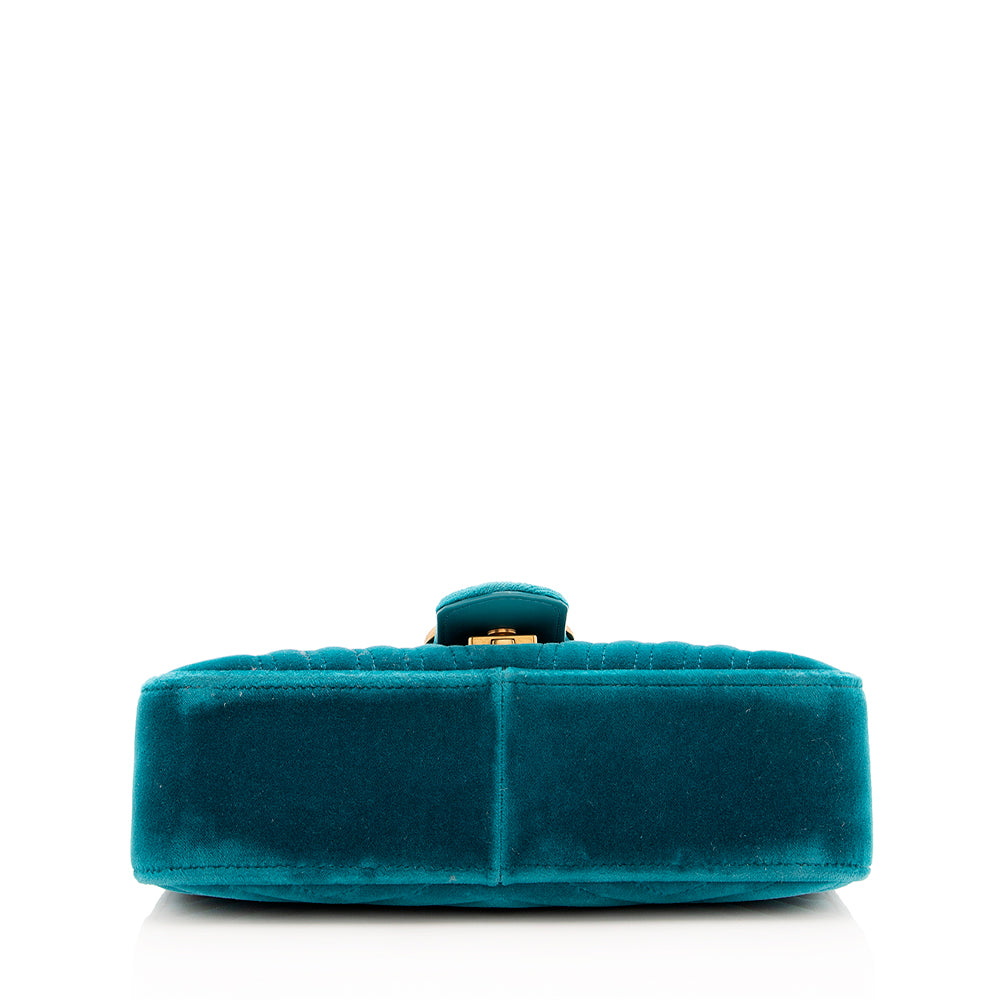 Gucci Matelasse Velvet GG Marmont Small Shoulder Bag