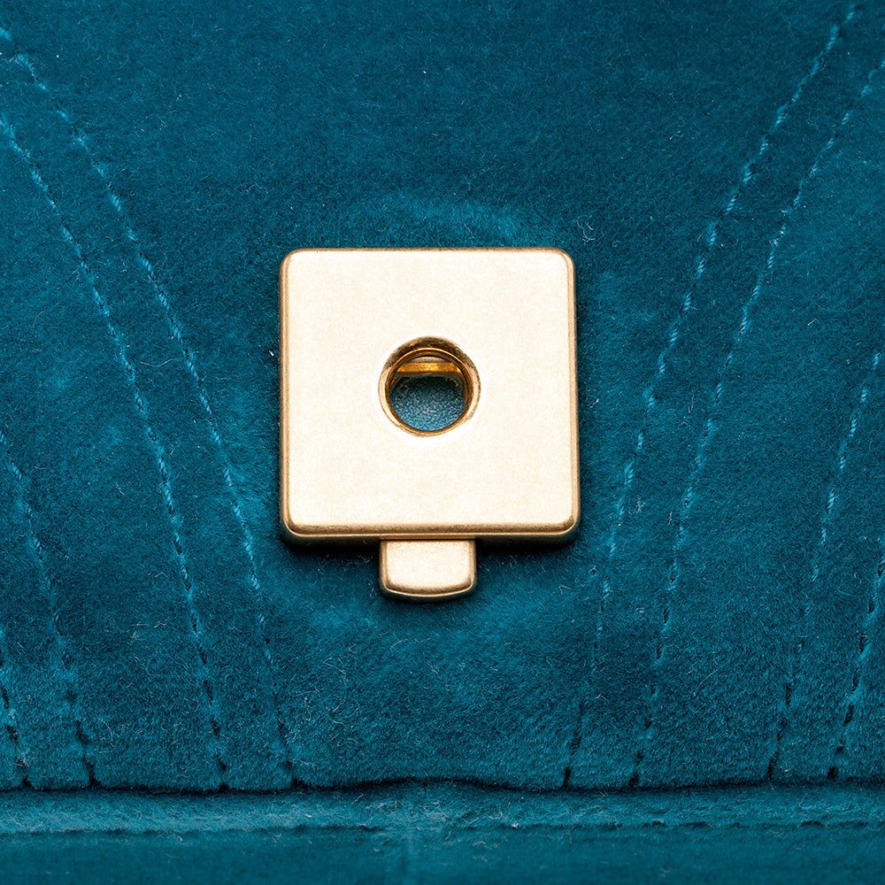 Gucci Matelasse Velvet GG Marmont Small Shoulder Bag