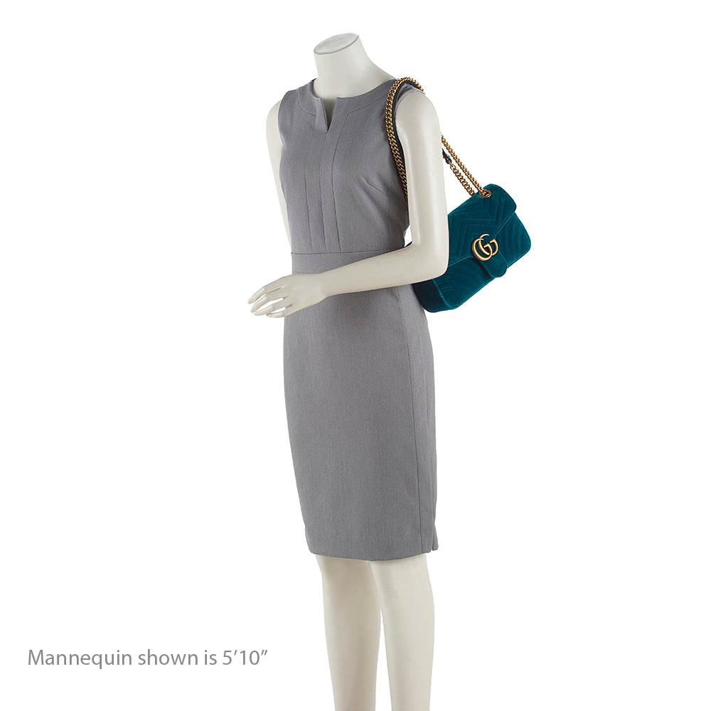 Gucci Matelasse Velvet GG Marmont Small Shoulder Bag
