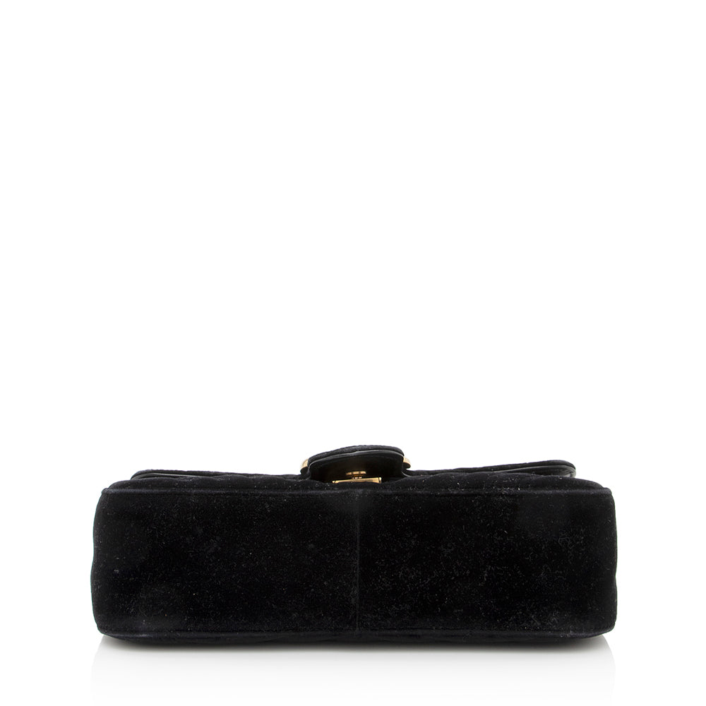 Gucci Matelasse Velvet GG Marmont Small Shoulder Bag