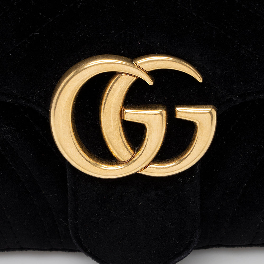 Gucci Matelasse Velvet GG Marmont Small Shoulder Bag