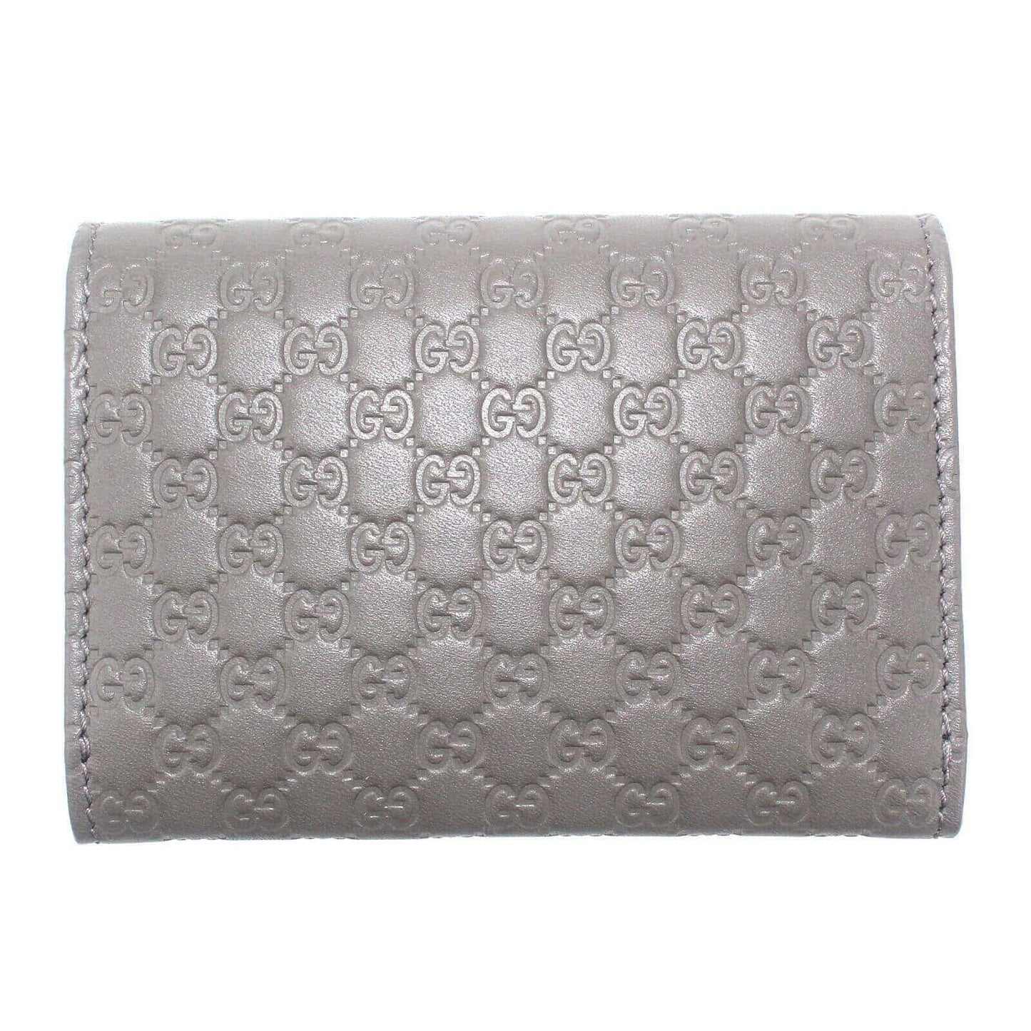 Gucci Microguccissima Leather Card Holder Wallet in Gray