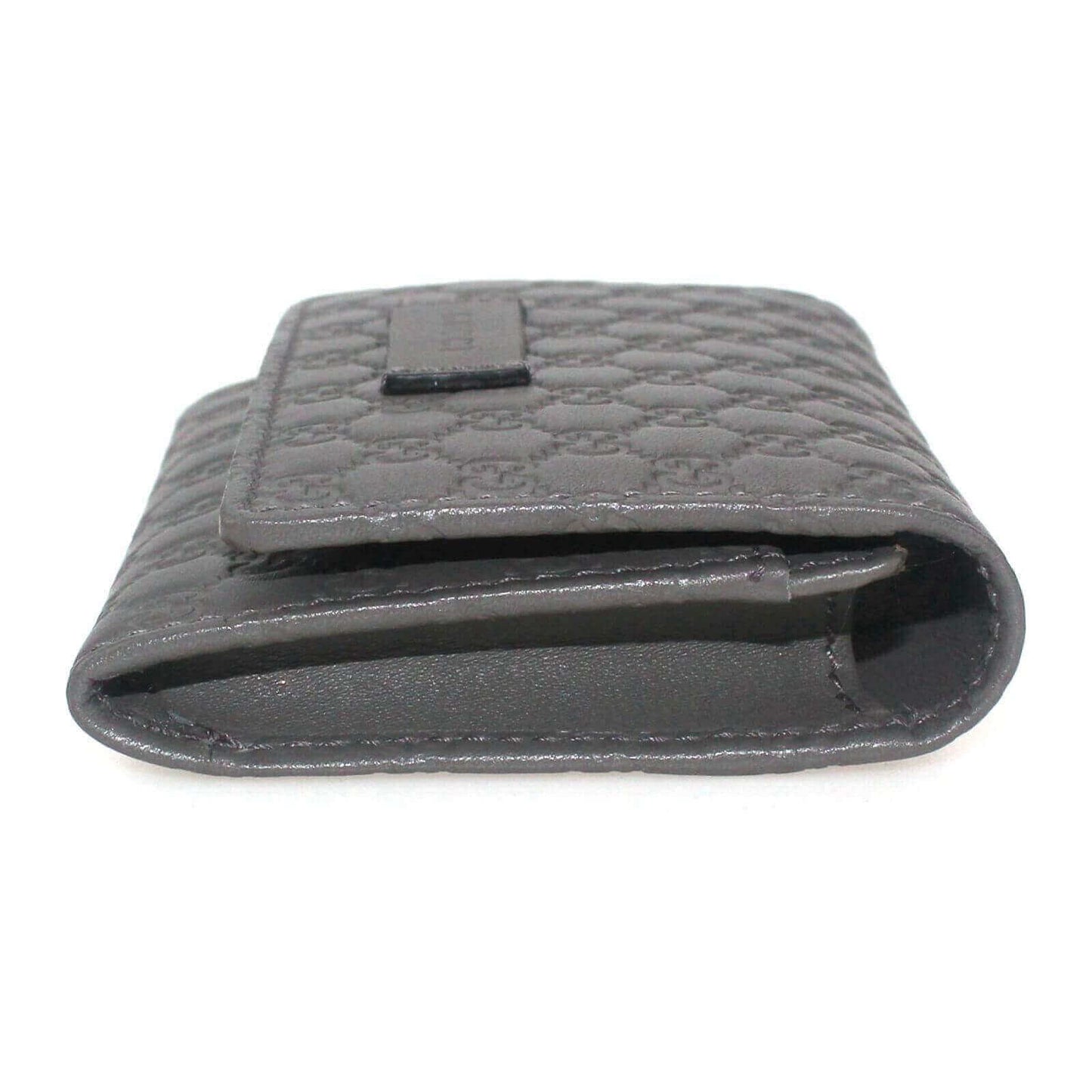 Gucci Microguccissima Leather Card Holder Wallet in Gray