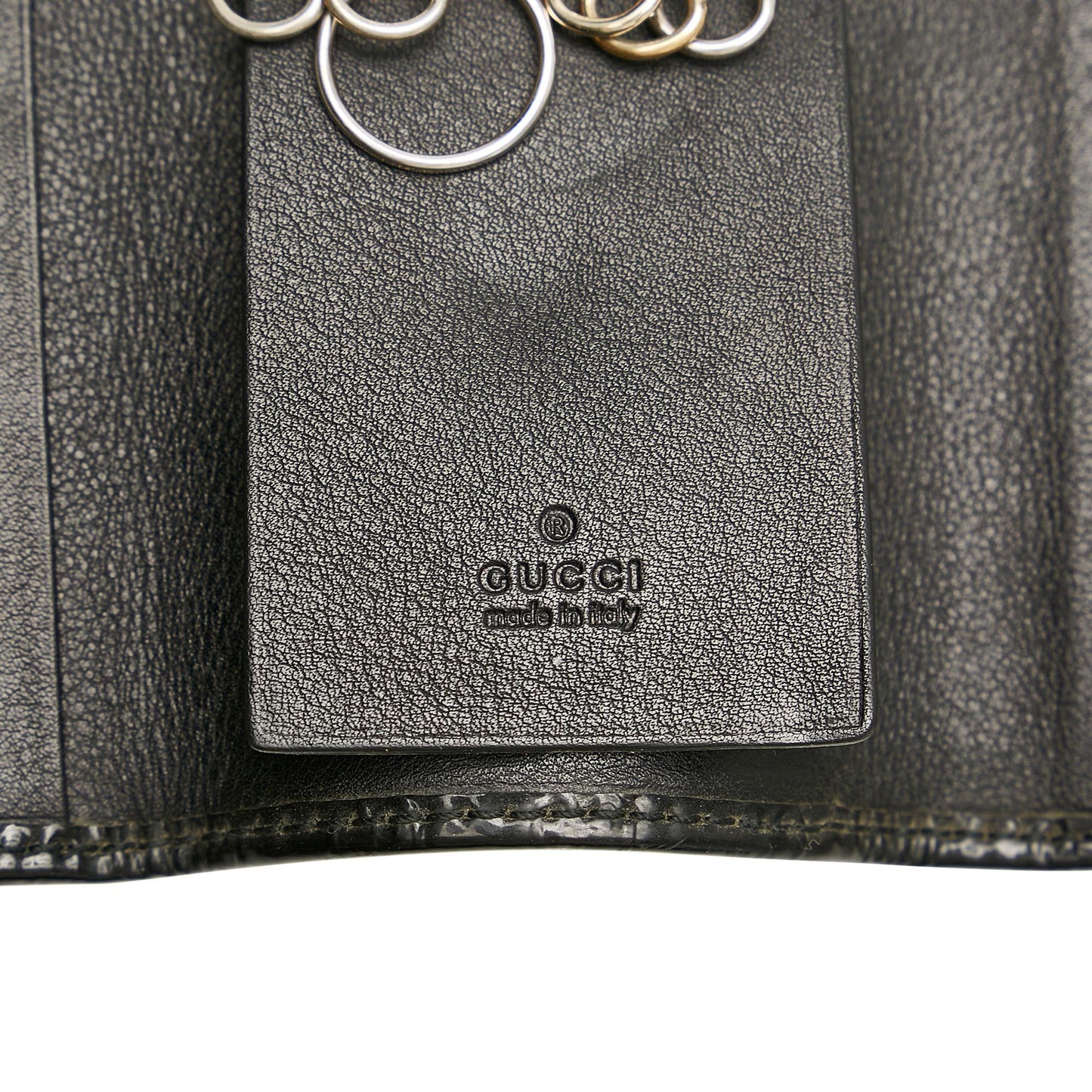 Gucci Microguccissima Nice Patent Leather Key Holder