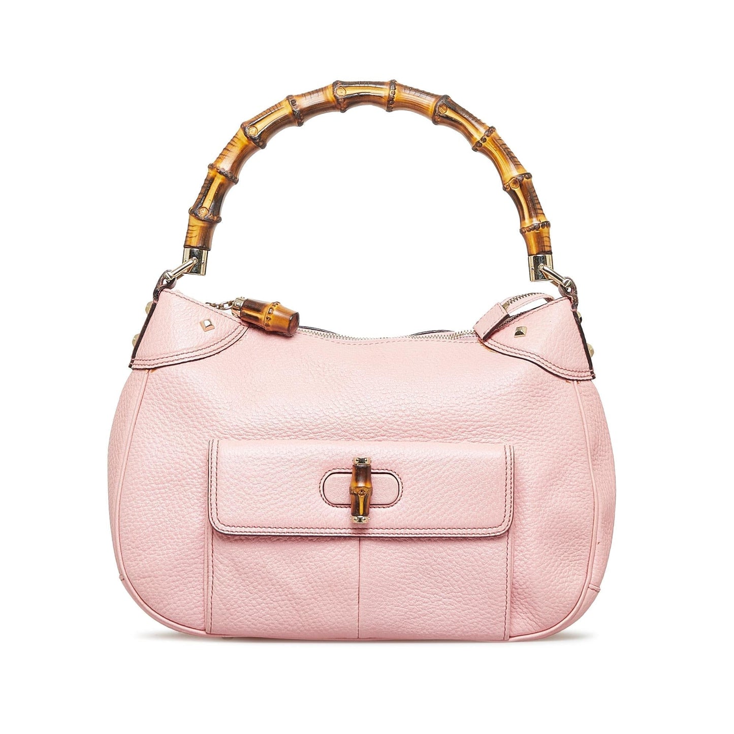Gucci Nailhead Bamboo Handbag (SHG-InJ5MJ)