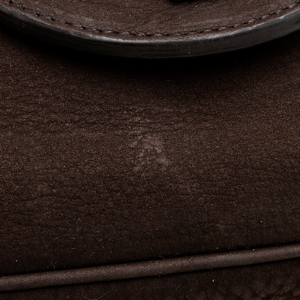 Gucci Nubuck Leather Ribot Flap Small Shoulder Bag