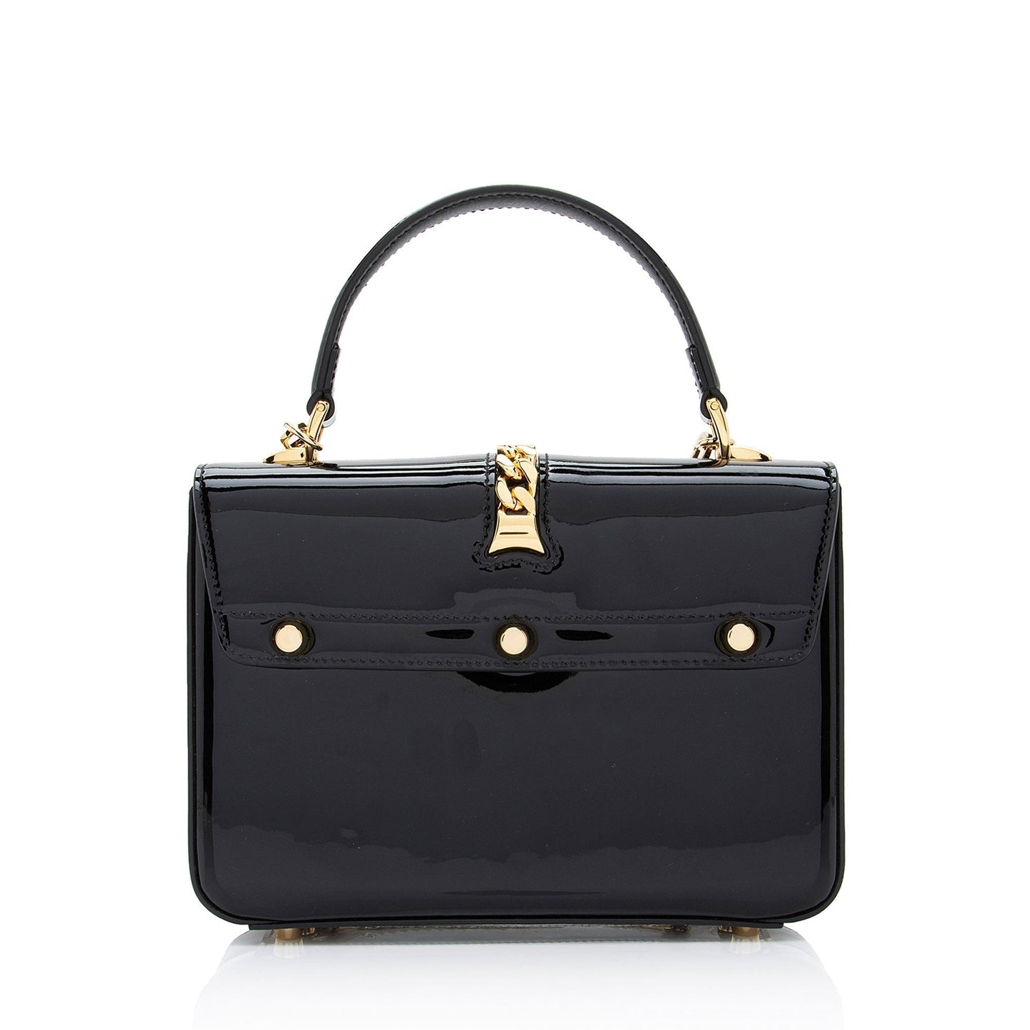 Gucci Patent Leather Sylvie 1969 Top Handle Mini Satchel (SHF-LRHVS4)