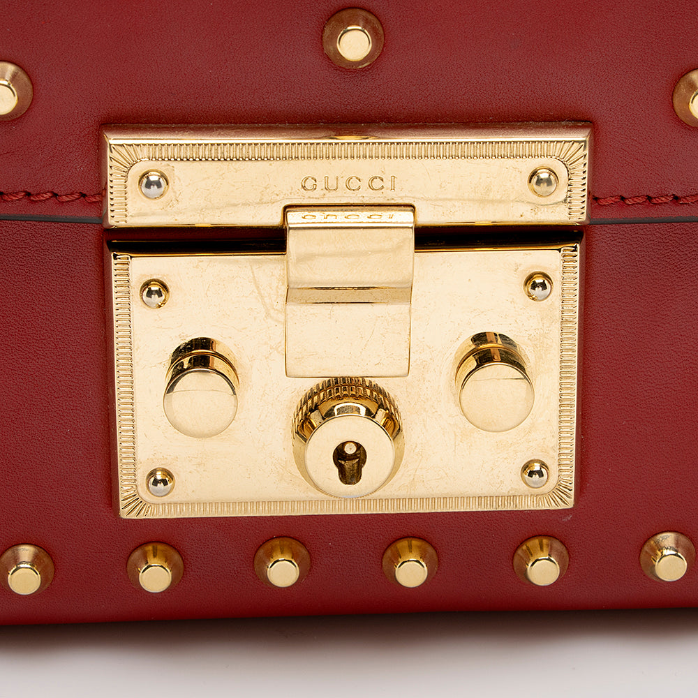 Gucci Pearl Embellished Leather Padlock Small Shoulder Bag - FINAL SALE