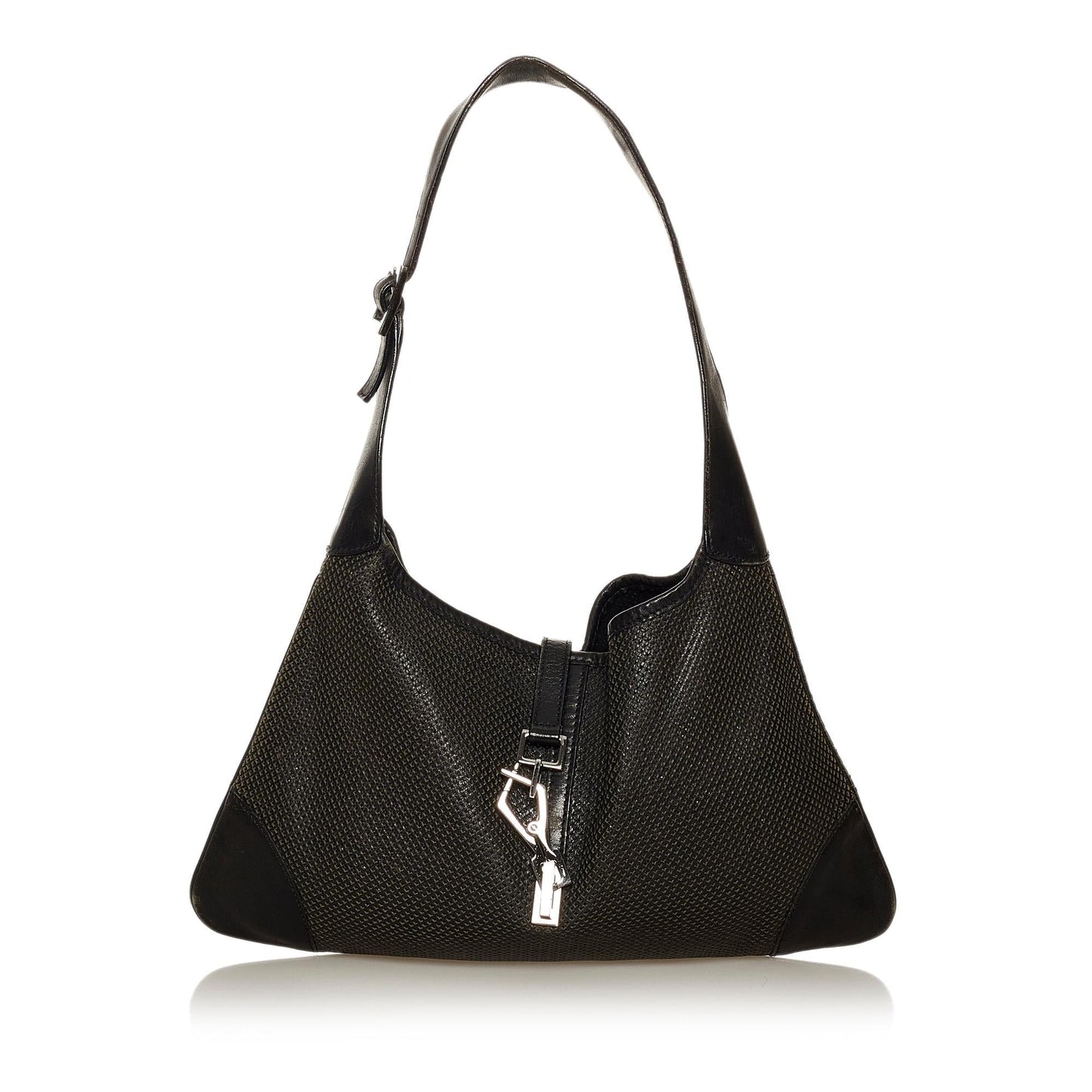 Gucci Perforated Jackie Leather Shoulder Bag
