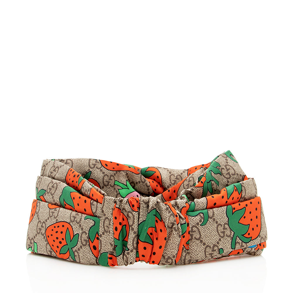 Gucci Silk GG Supreme Strawberry Headband