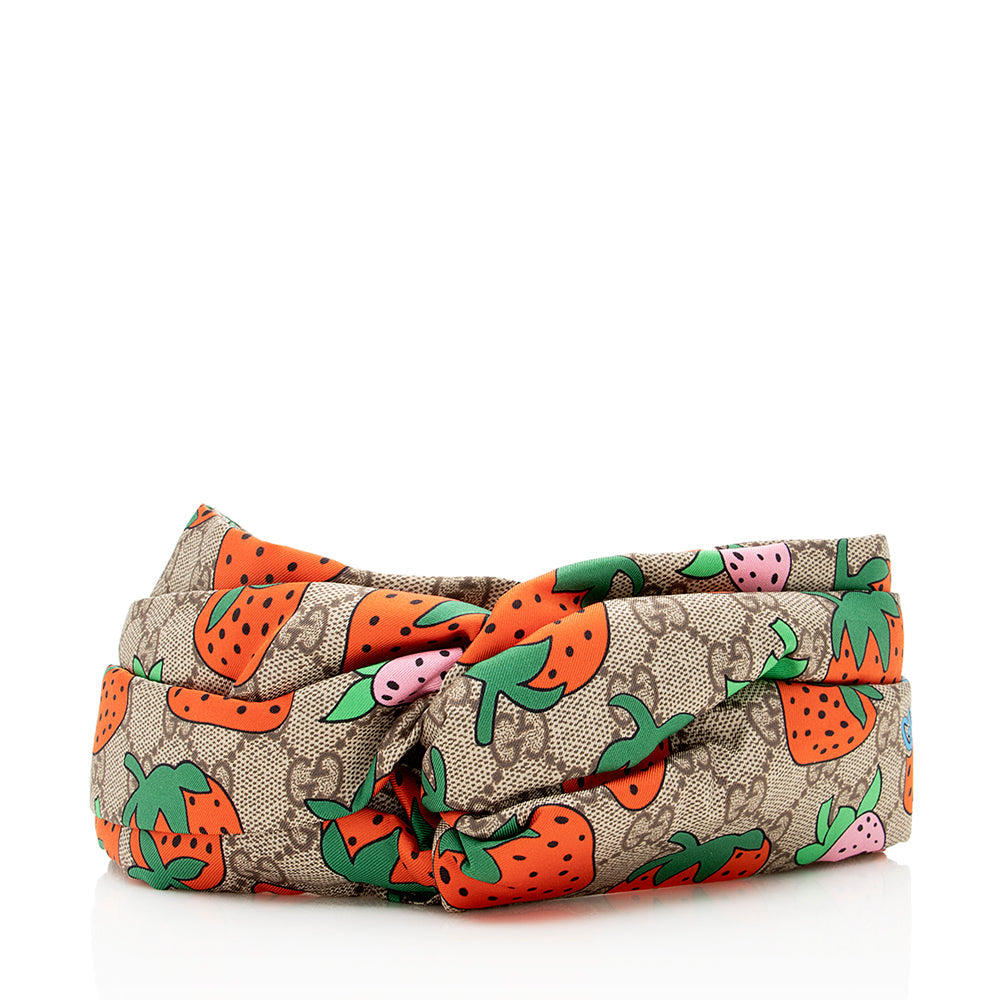 Gucci Silk GG Supreme Strawberry Headband