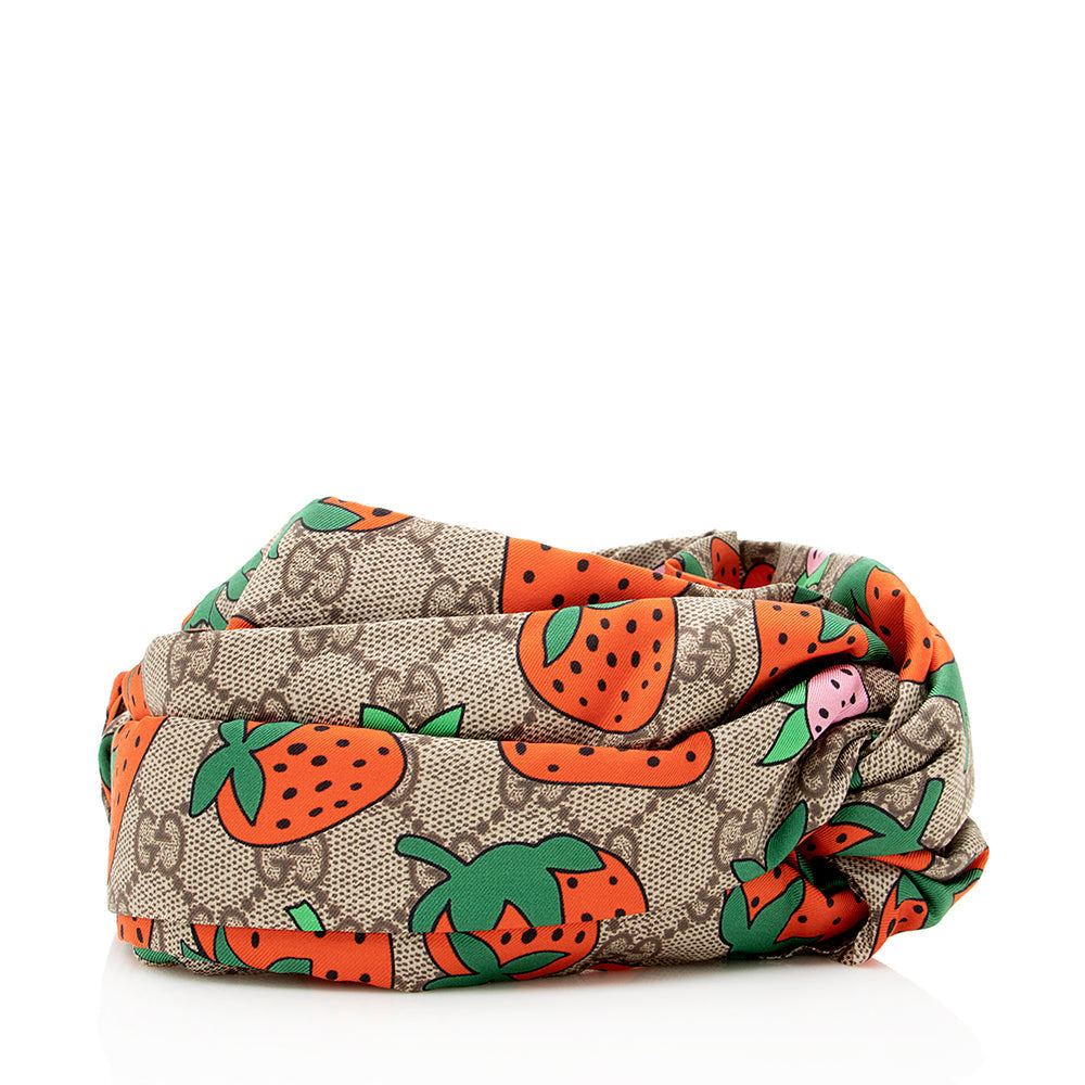 Gucci Silk GG Supreme Strawberry Headband