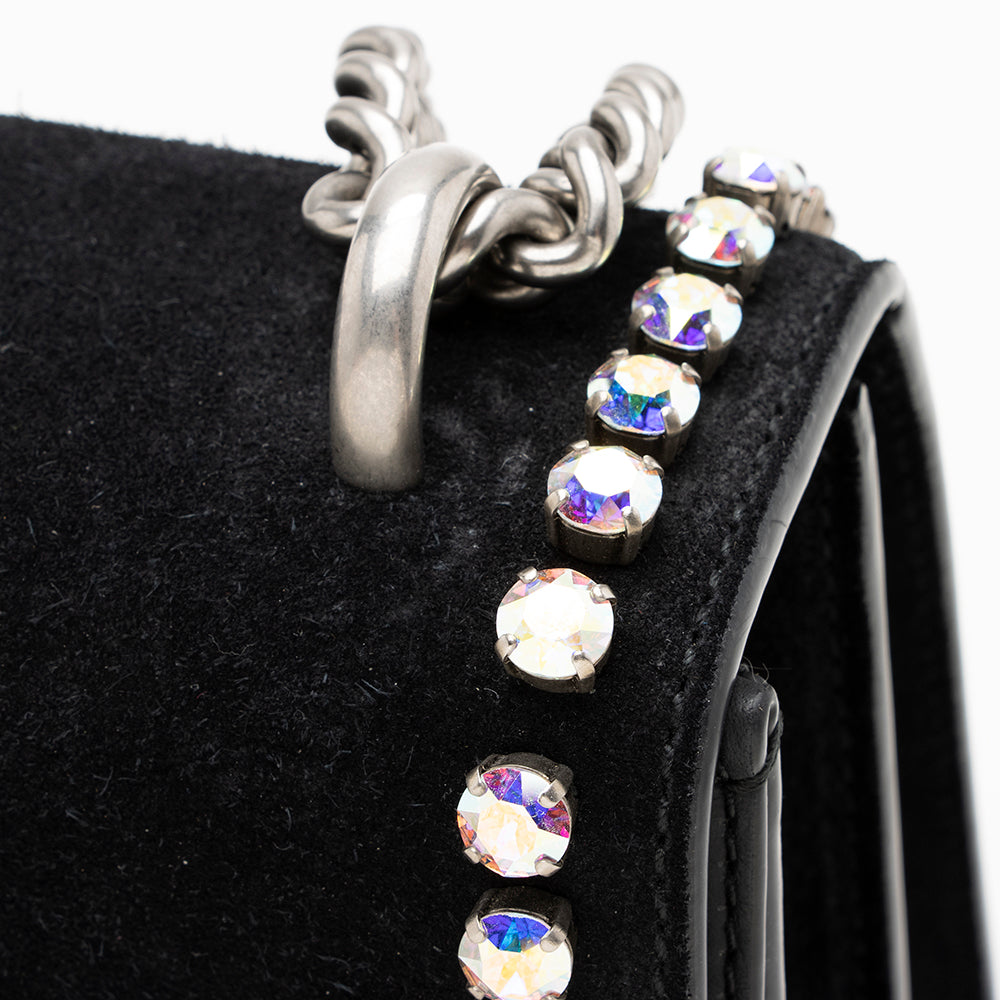 Gucci Suede Crystal Dionysus Small Shoulder Bag