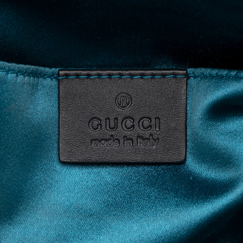 Gucci Suede Patent Leather Ophidia Dome Small Shoulder Bag