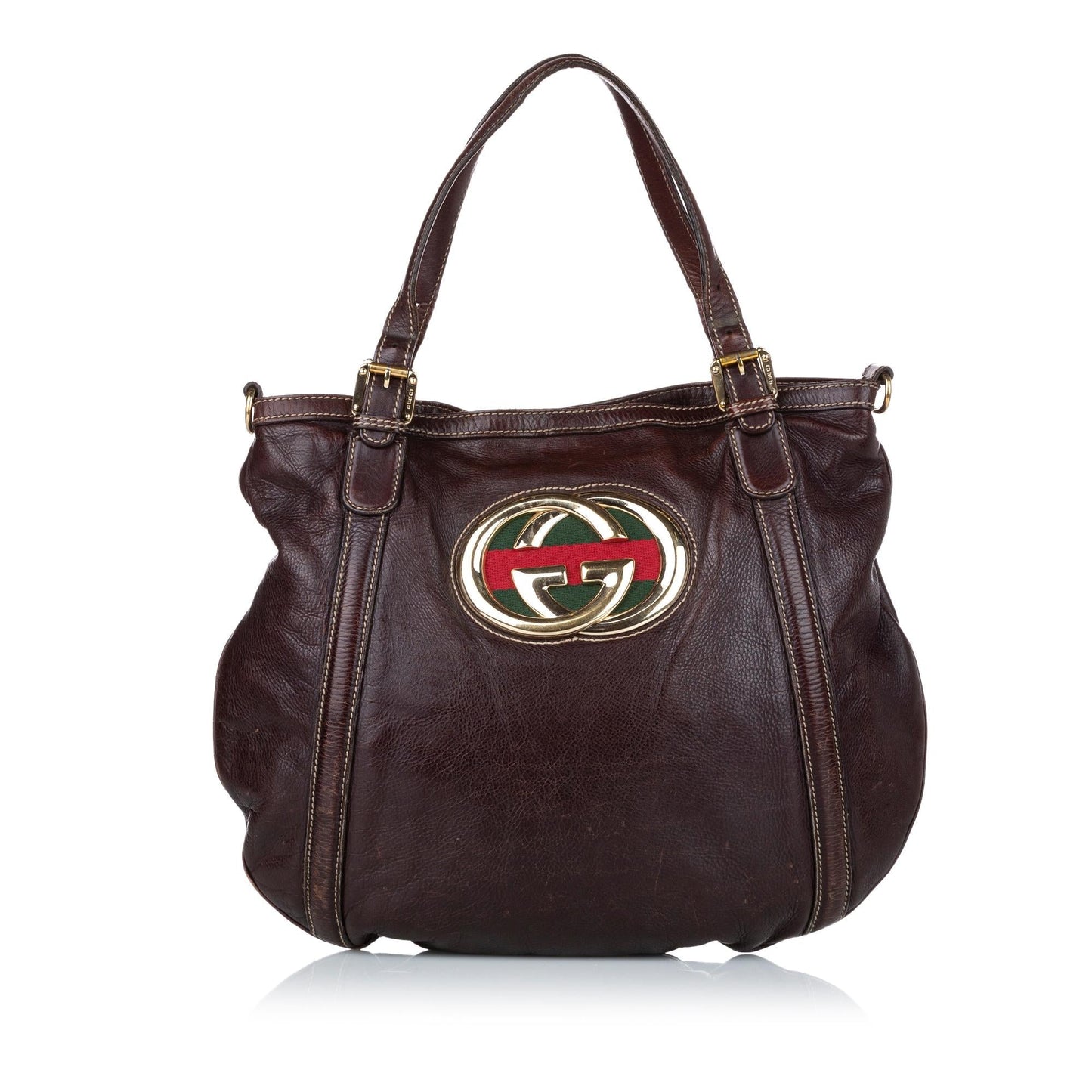 Gucci Web Britt Leather Satchel