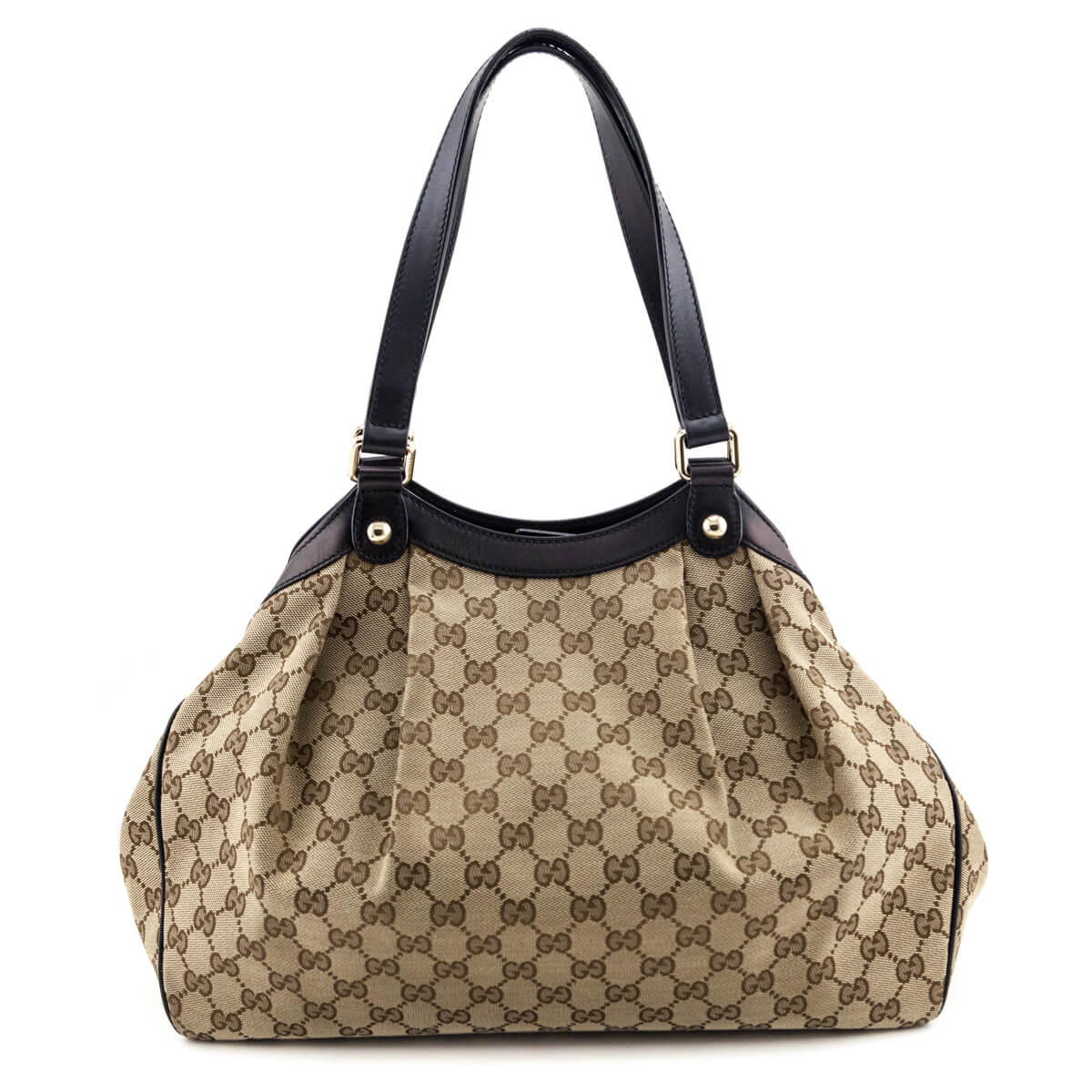 Gucci Beige GG Monogram Canvas Shoulder Bag