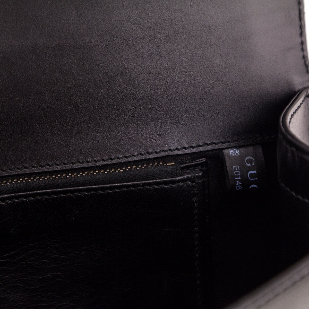 Gucci Black Leather Lady Buckle Clutch