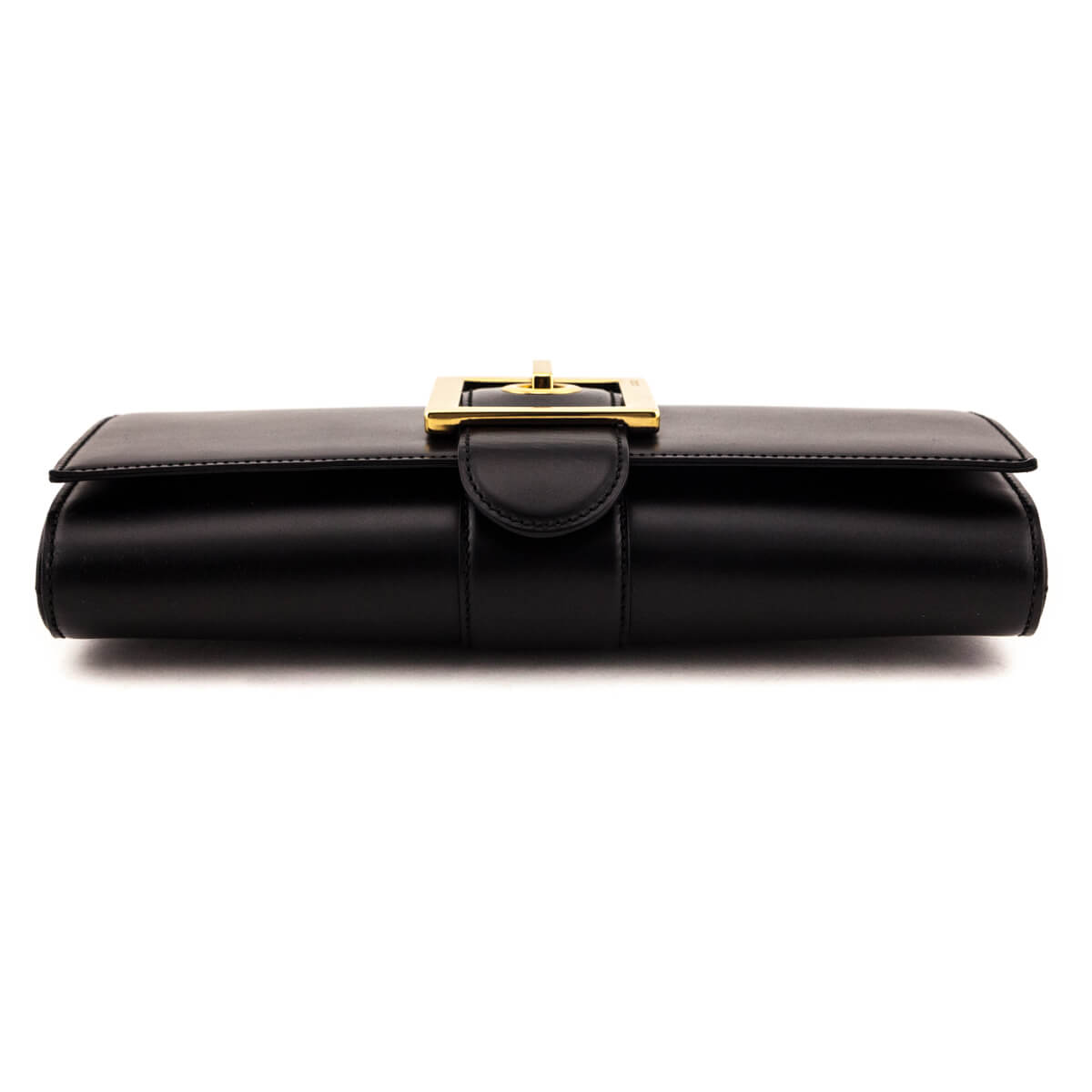 Gucci Black Leather Lady Buckle Clutch