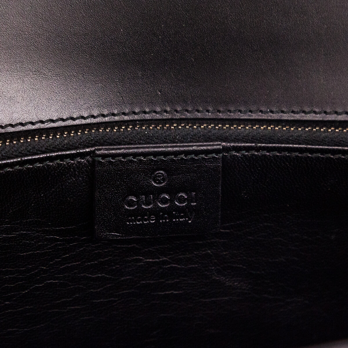Gucci Black Leather Lady Buckle Clutch