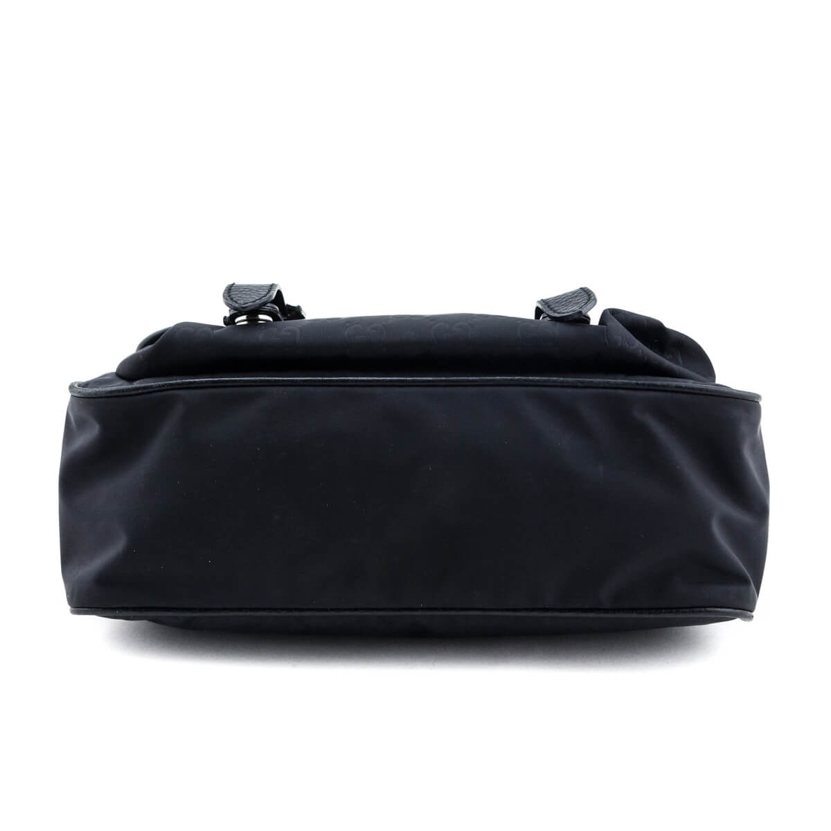 Gucci Black Nylon Monogram Double Buckle Small Messenger Bag
