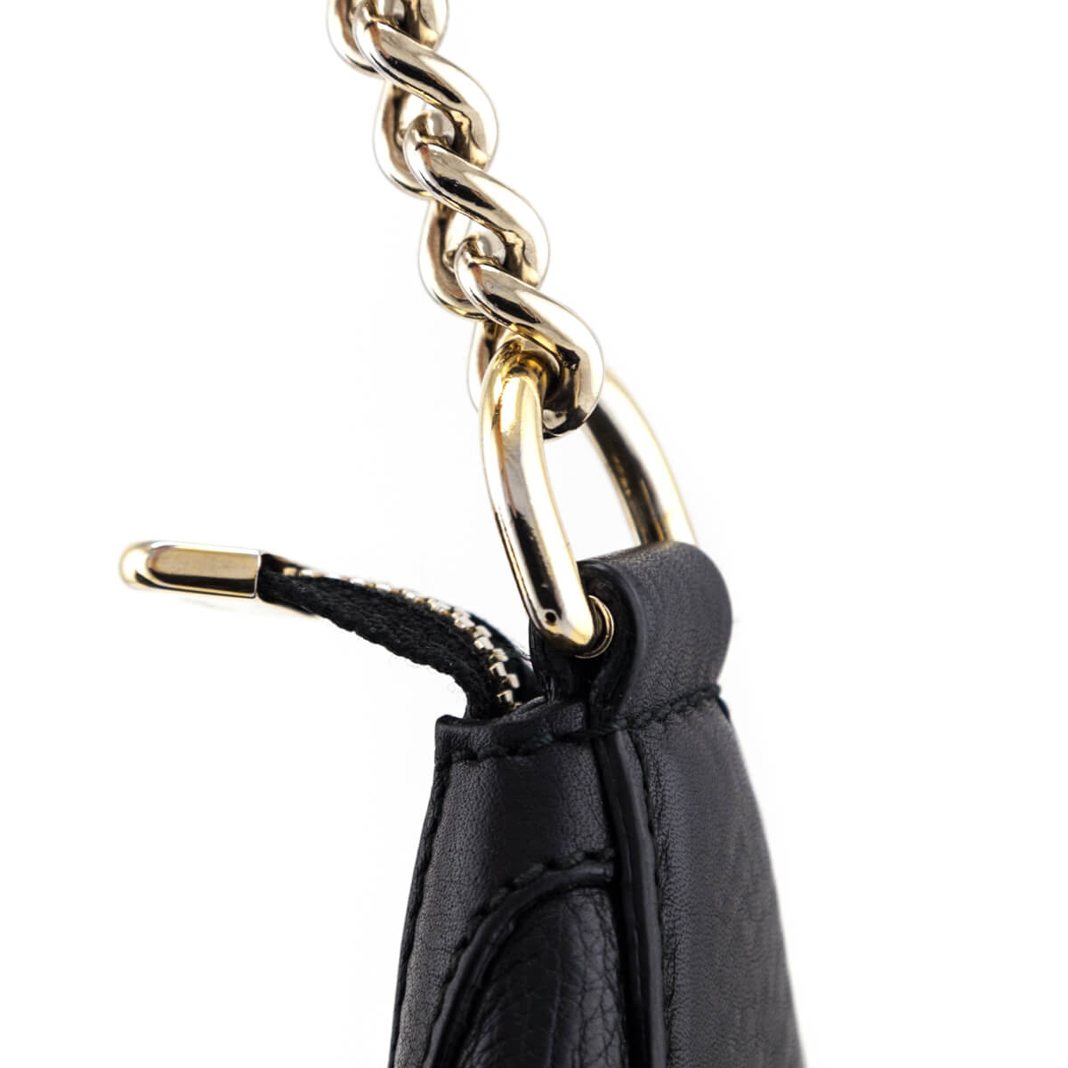 Gucci Black Pebbled Calfskin Soho Chain Hobo
