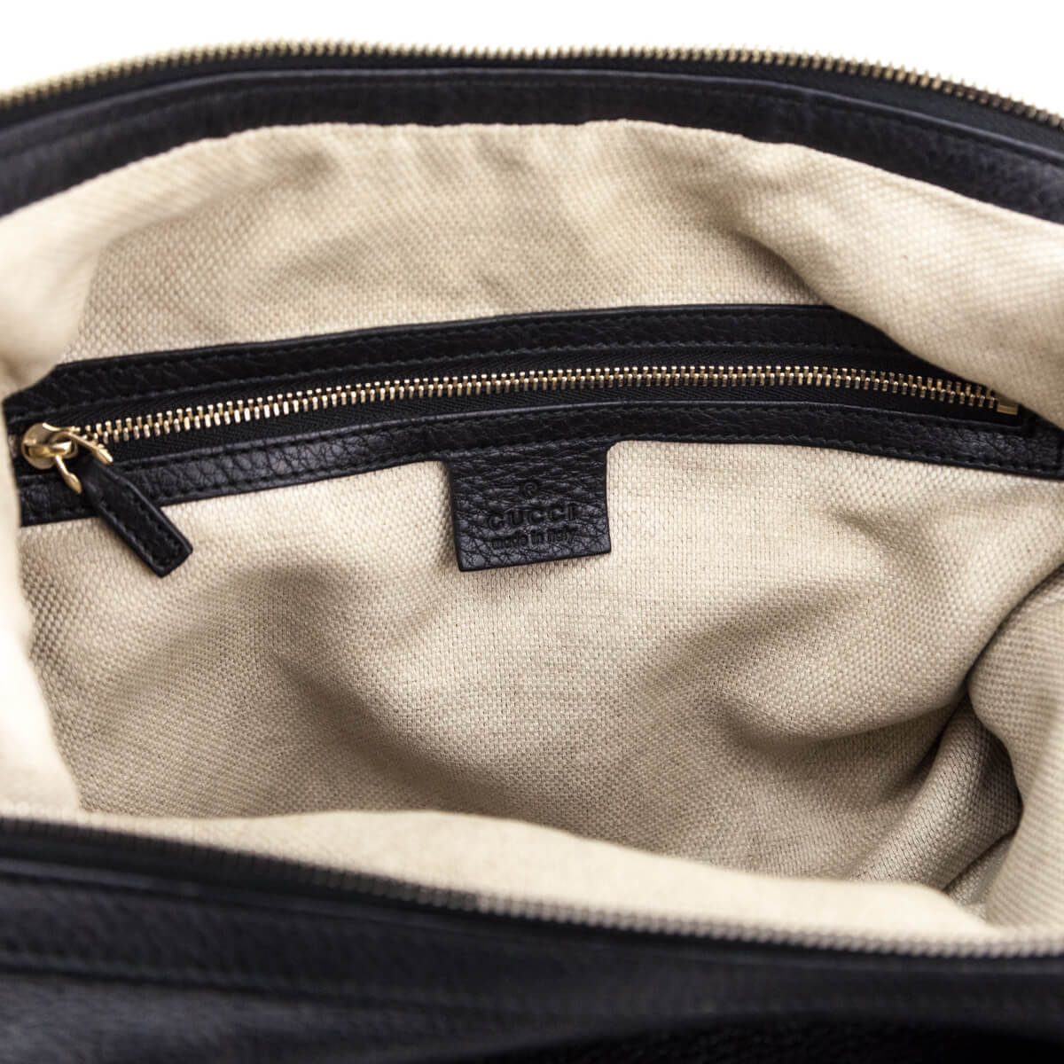 Gucci Black Pebbled Calfskin Soho Chain Hobo