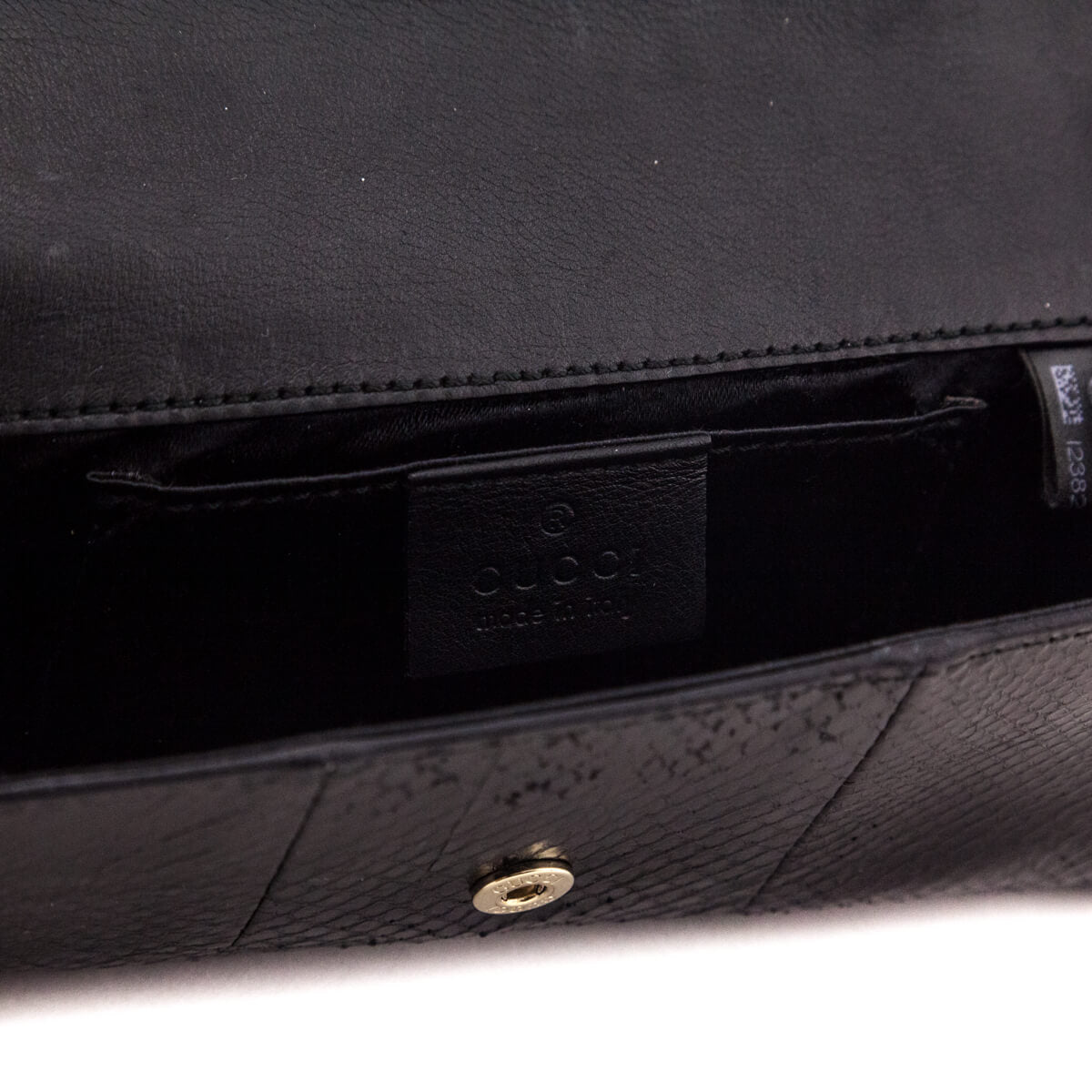 Gucci Black Python Padlock Clutch