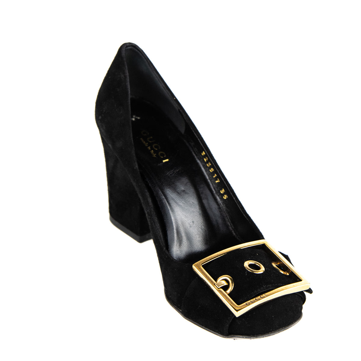 Gucci Black Suede Buckle Pumps Size 5 | EU 35