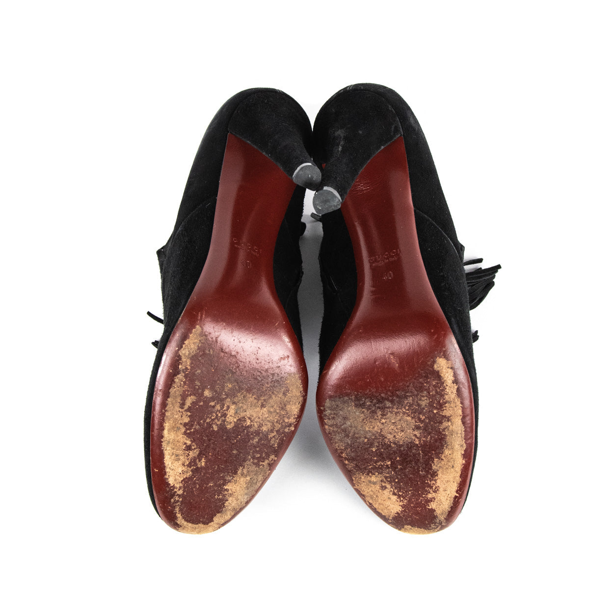Gucci Black Suede Tassel Loafer Pumps Size Size US 10 | EU 40