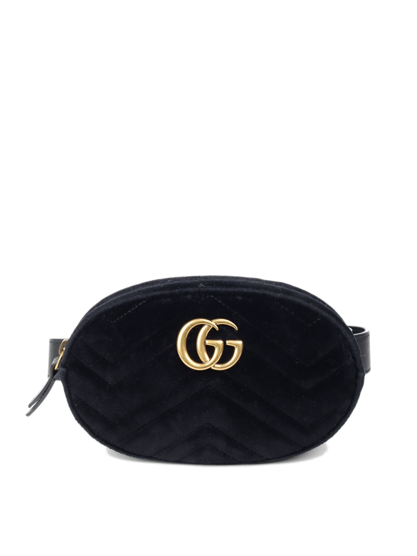 Gucci Black Velvet Marmont Belt Bag 65
