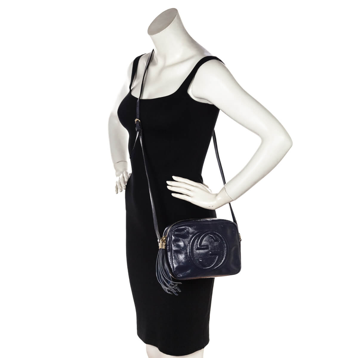 Gucci Blue Patent Soho Disco Bag
