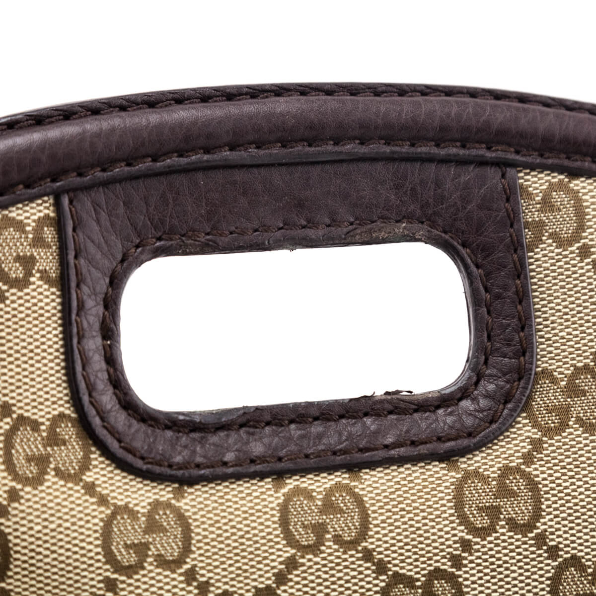 Gucci Brown GG Monogram Medium Bamboo Top Handle Bag