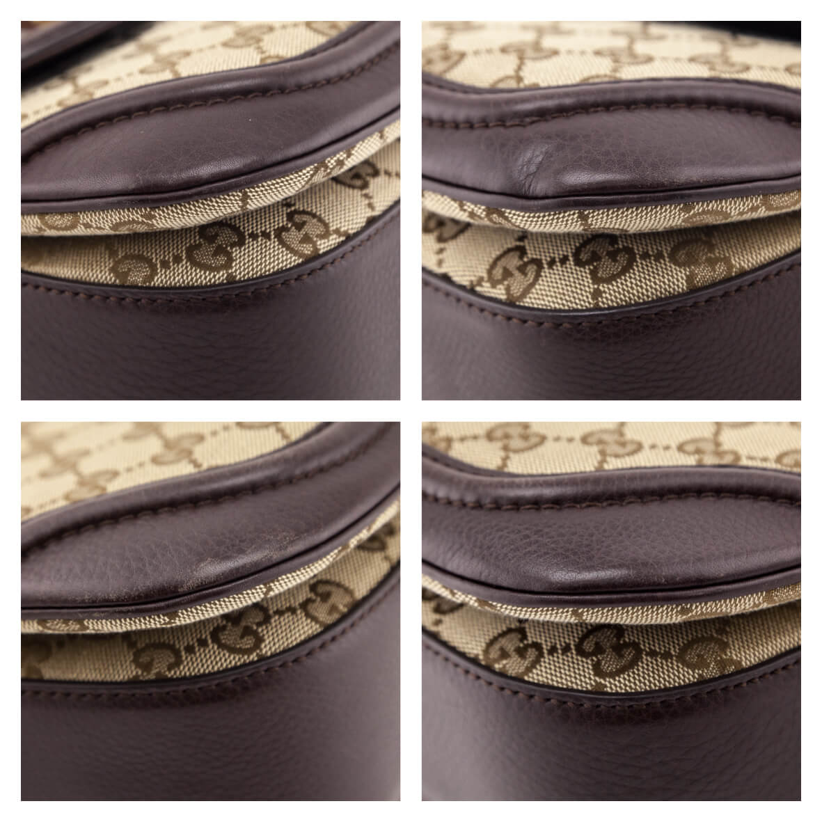 Gucci Brown GG Monogram Medium Bamboo Top Handle Bag
