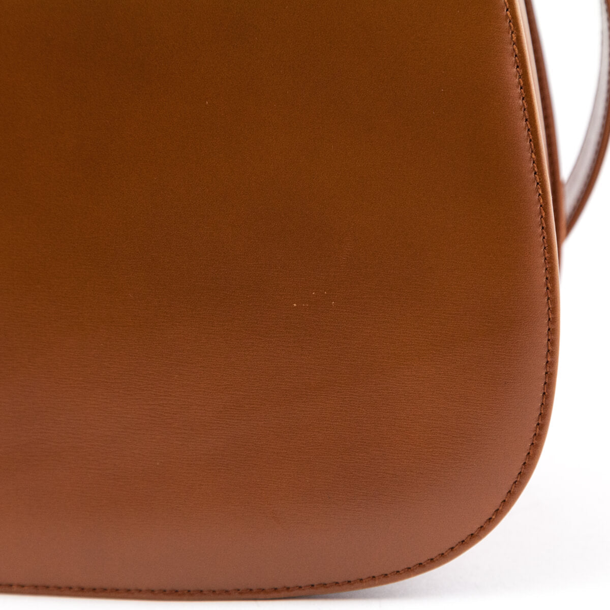 Gucci Cognac Box Calfskin Medium Bamboo Vintage Top Handle Bag