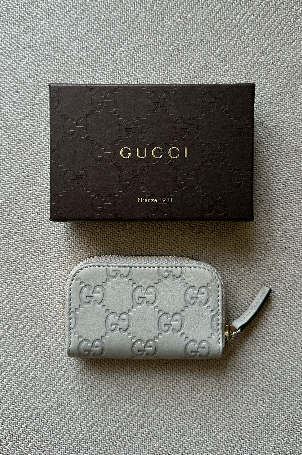 GUCCI GG Wallet Leather Greige