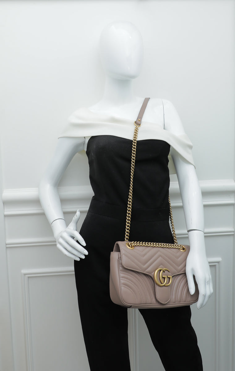 Gucci Dusty Pink GG Marmont Matelassé Small Bag