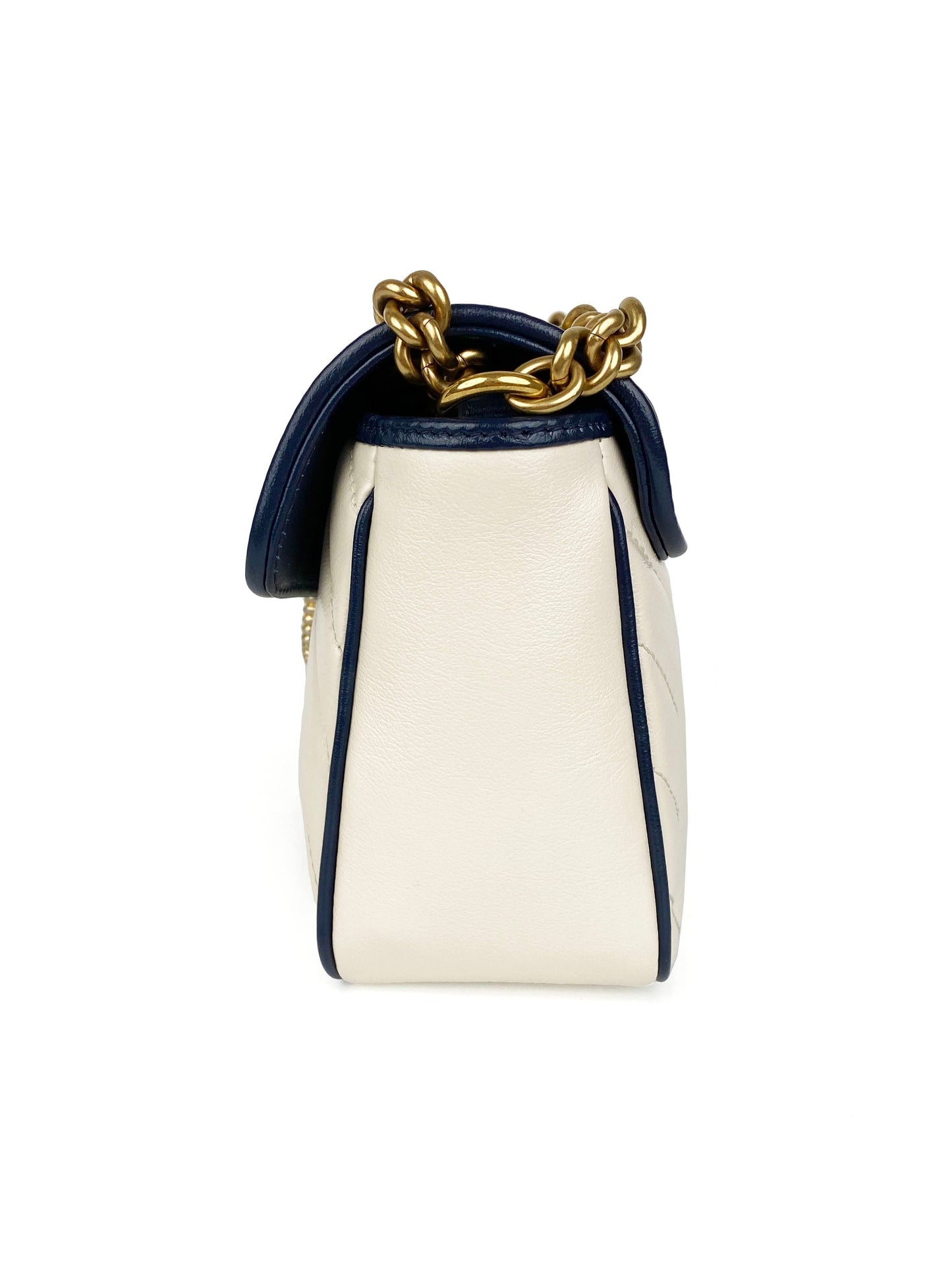 Gucci GG Marmont Torchon White & Blue Shoulder Bag