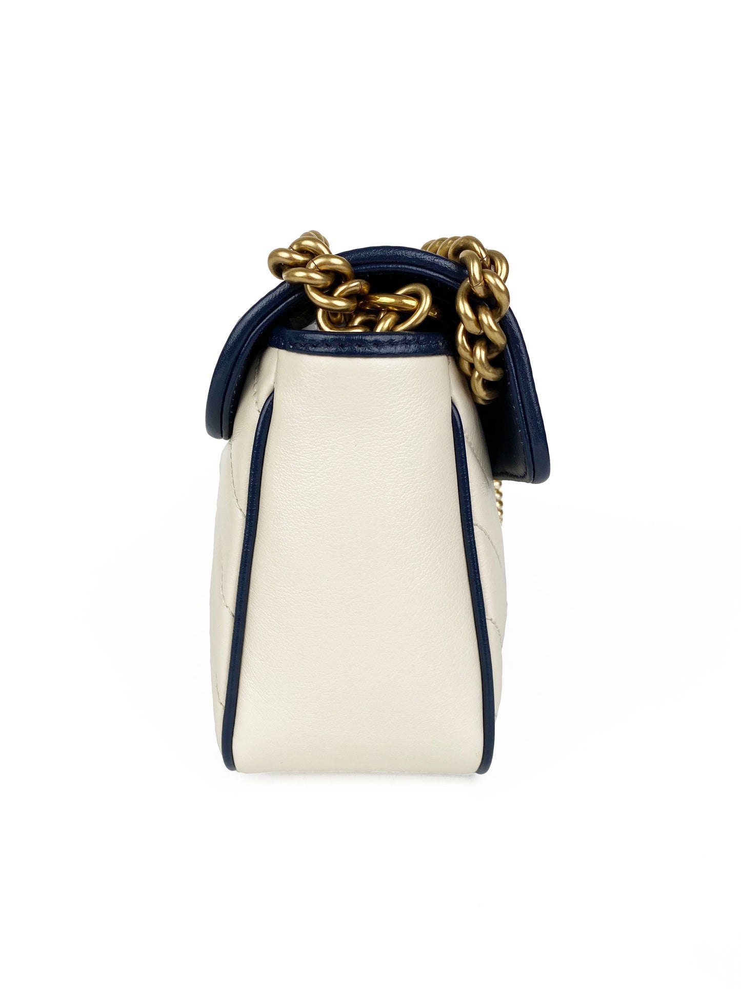 Gucci GG Marmont Torchon White & Blue Shoulder Bag