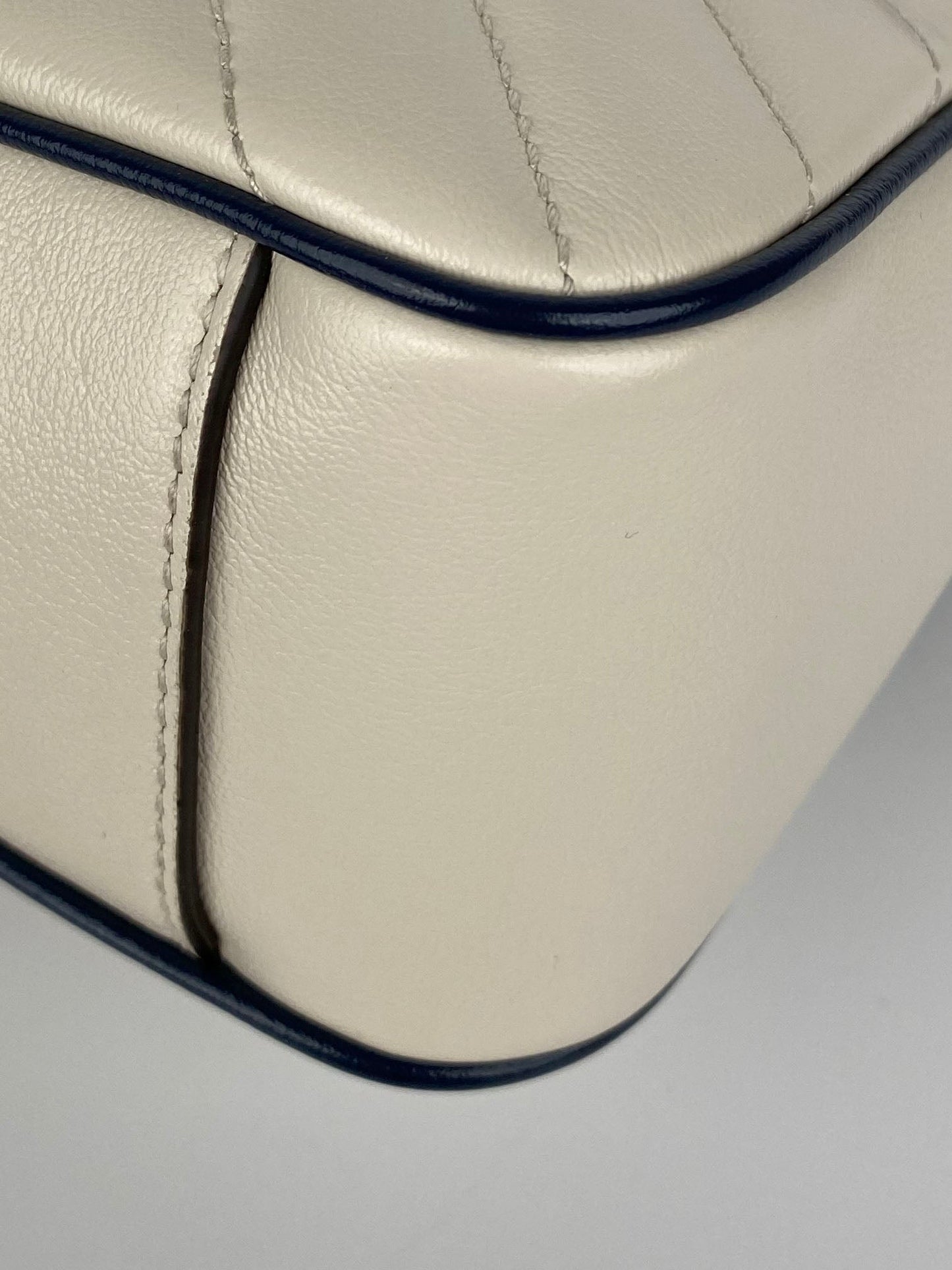 Gucci GG Marmont Torchon White & Blue Shoulder Bag