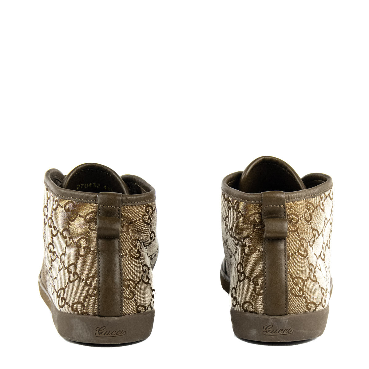 Gucci GG Supreme Charm Embellished High Top Sneakers Size US 11.5 | EU 41.5
