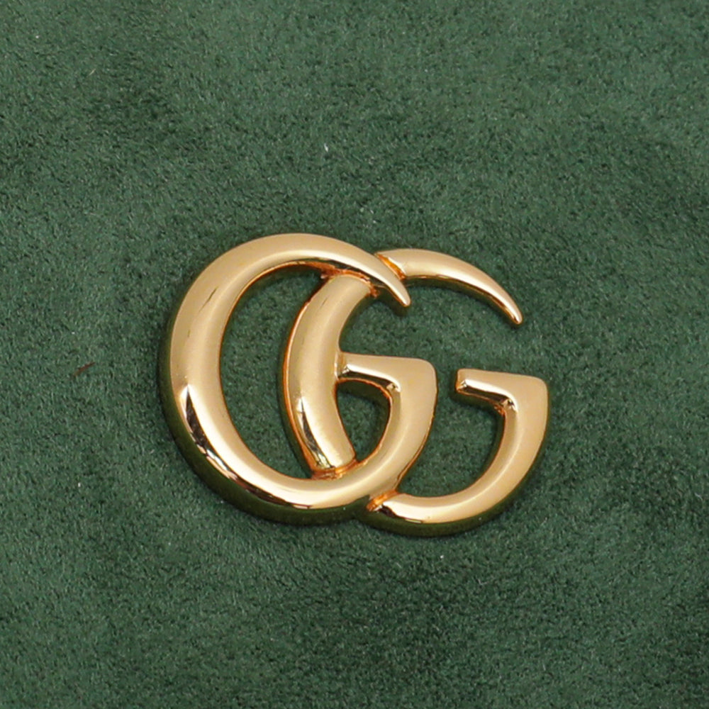 Gucci Green GG Plaque Suede Gloves