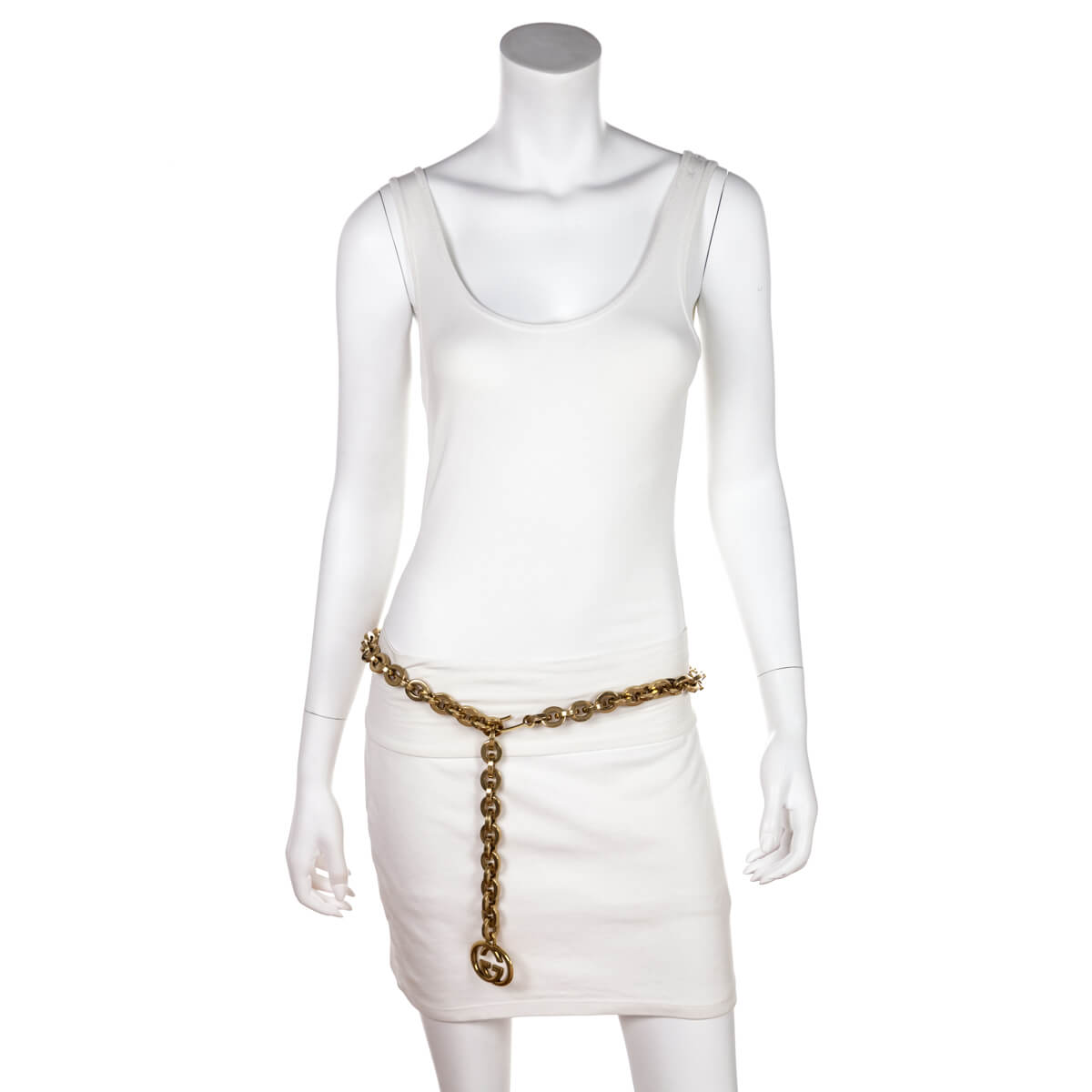 Gucci Gold Chain Interlocking G Charm Waist Belt