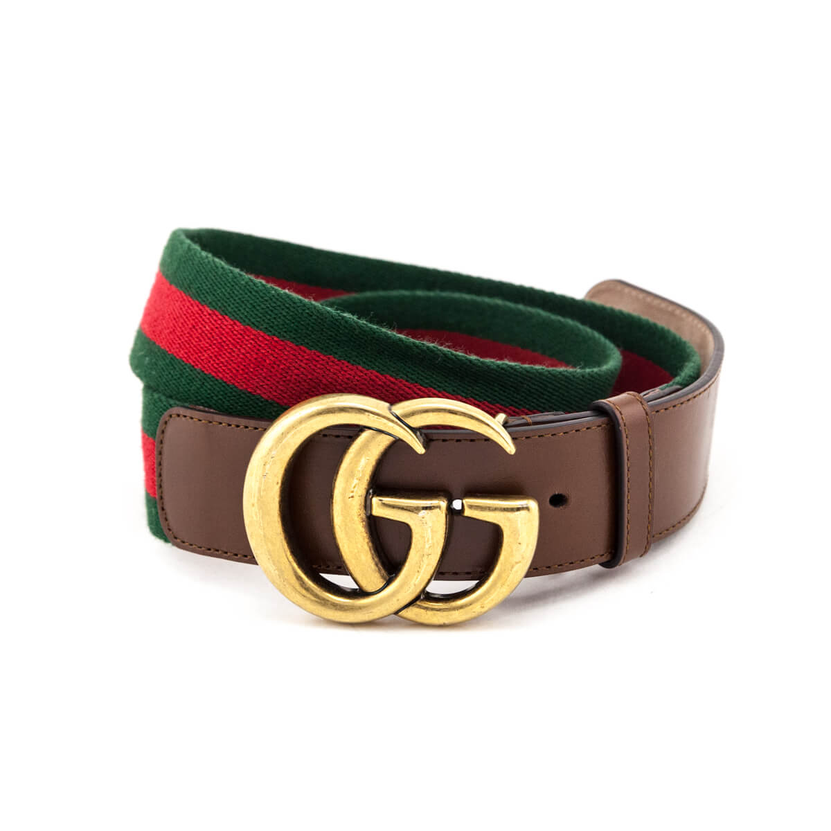 Gucci Green & Red Web GG Marmont Belt Size XL
