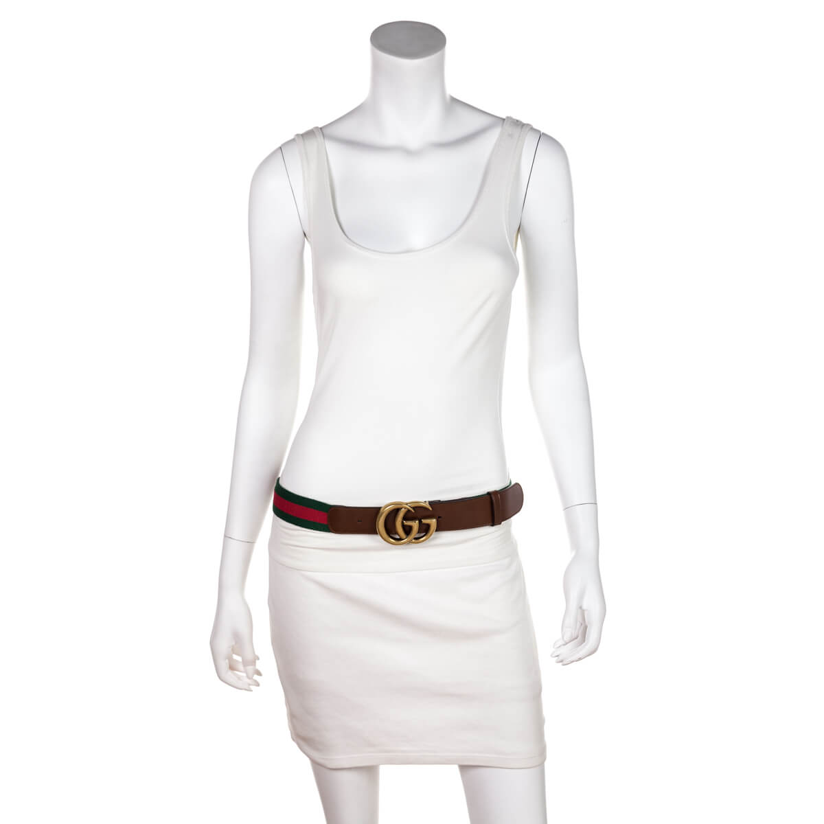 Gucci Green & Red Web GG Marmont Belt Size XL