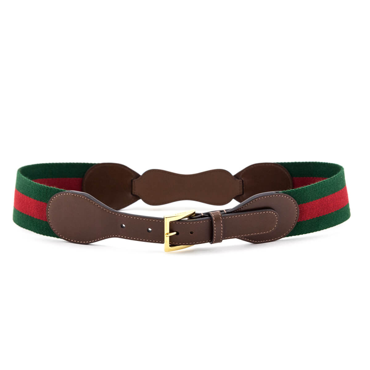 Gucci Green & Red Web Horsebit Waist Belt Size S