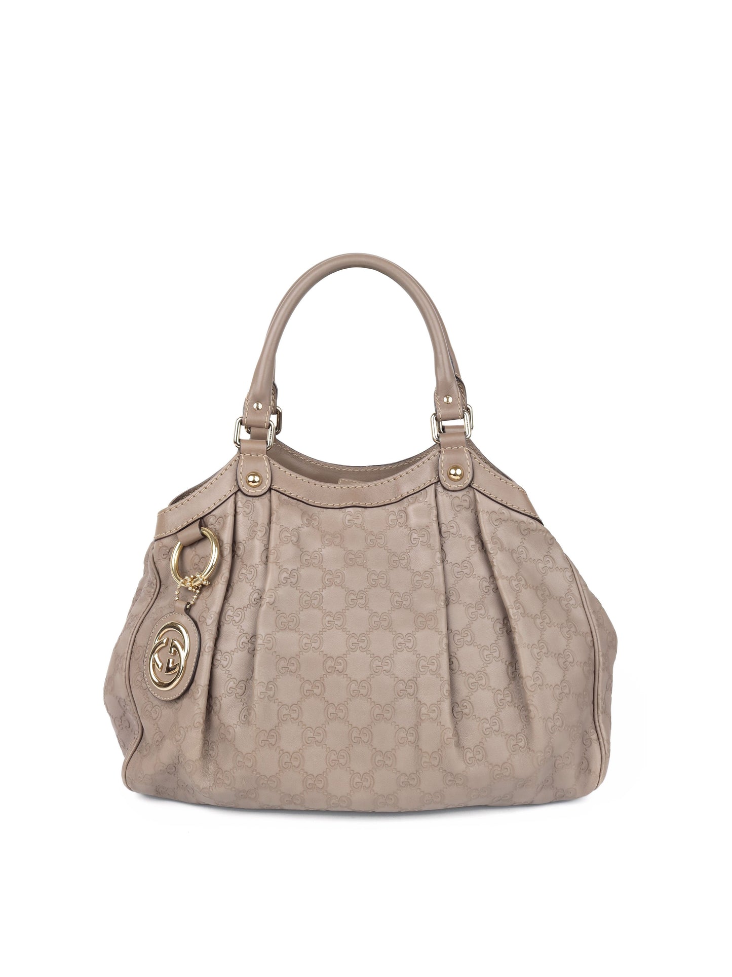 Gucci Grey Monogram Sukey Leather Tote