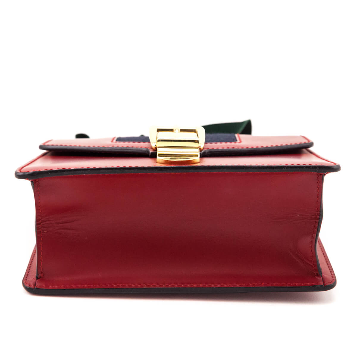 Gucci Hibiscus Red Calfskin Mini Sylvie Chain Shoulder Bag