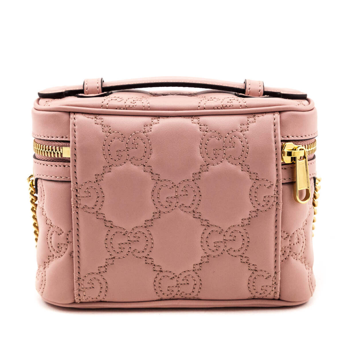 Gucci Light Pink GG Matelasse Calfskin Mini Top Handle Bag