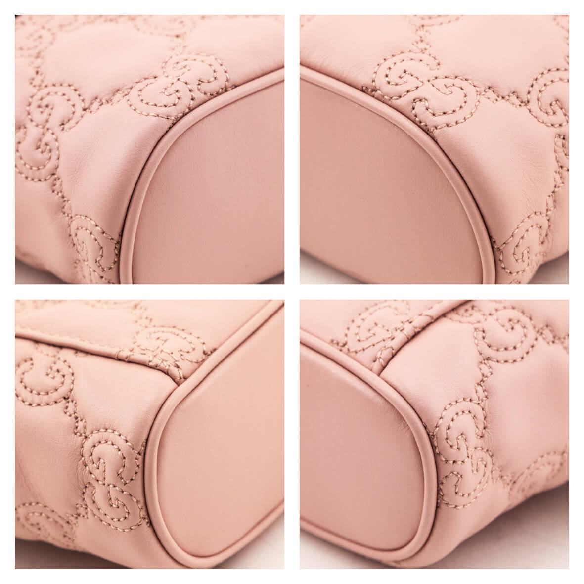 Gucci Light Pink GG Matelasse Calfskin Mini Top Handle Bag